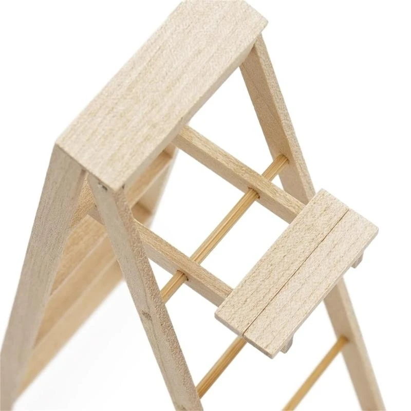 54DA 1/12 Scale Dollhouses Step Ladder for Handmade Enthusiasts and Collector Dollhouses Miniature Furniture Display Decors