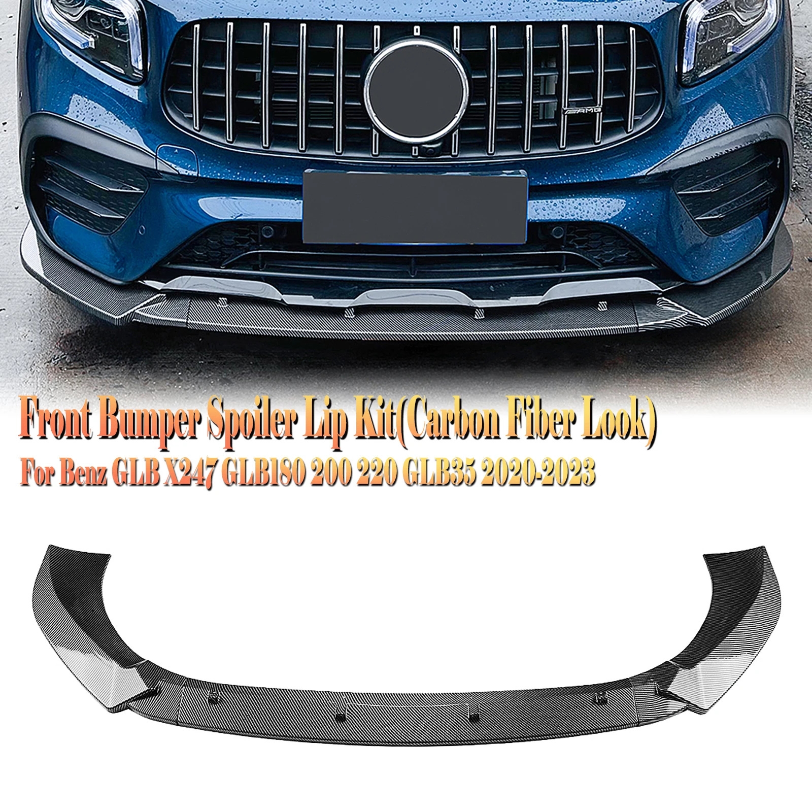 

Front Bumper Spoiler Splitter Lip For Mercedes Benz GLB-Class X247 2020-2023 GLB180 GLB200 GLB220 GLB250 GLB35 AMG Sport Models