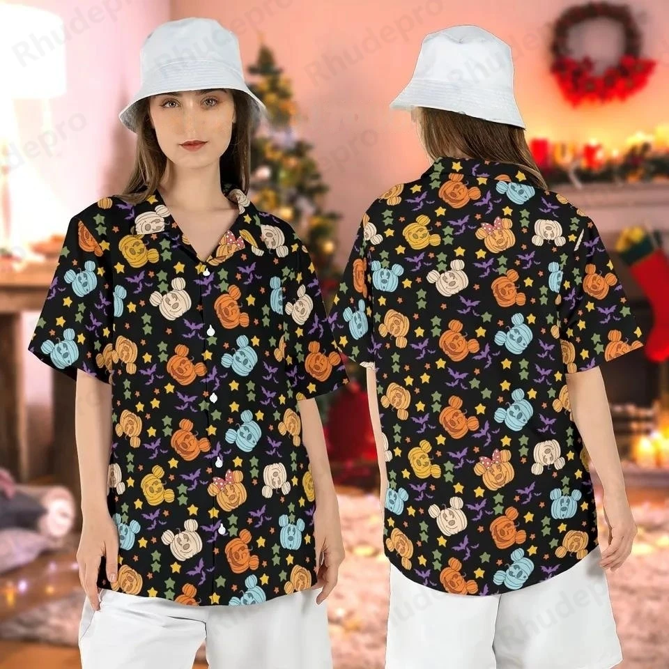 

Disney Halloween Mickey Vampire Hawaiian Shirt Summer Vacation Shirt Beach Surf Shirt Trendy Vintage Button Down Shirt