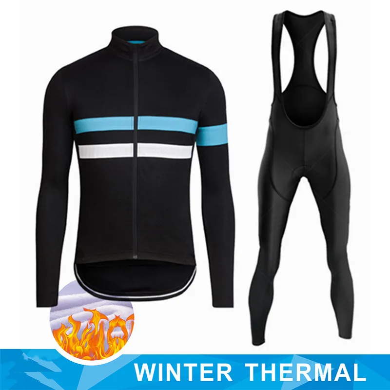 Winter-Thermo-Radtrikot-Set für Herren, atmungsaktives Langarm-Fahrradtrikot, Trägerhose, Mountainbike-Bekleidung für Herren zum Radfahren – Detail 4