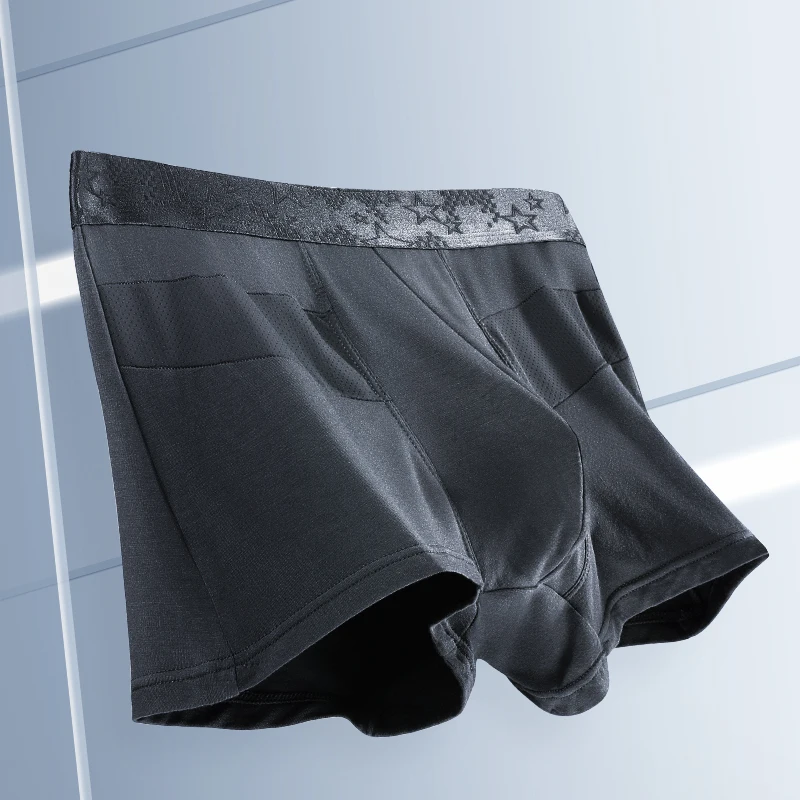 

5pc Men's ice silk briefs, sporty quadrangle shorts, summer thin, comfortable and breathable mesh bottom pants