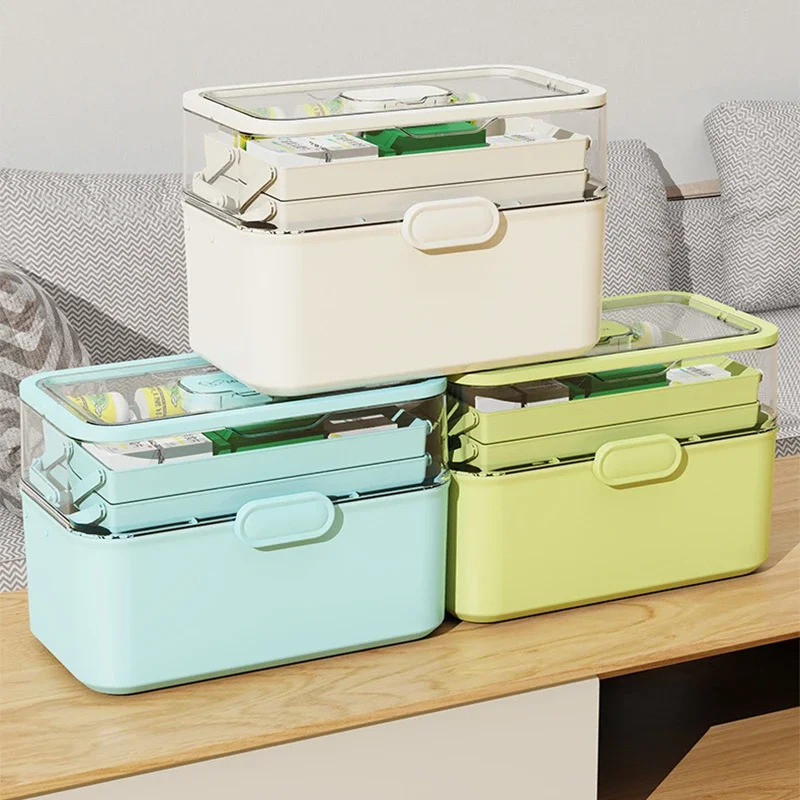 

Home Medicine Box Large Capacity Medical First Aid Box Medical Multi-layer Medicine Emergency Storage Box Family Suitcase