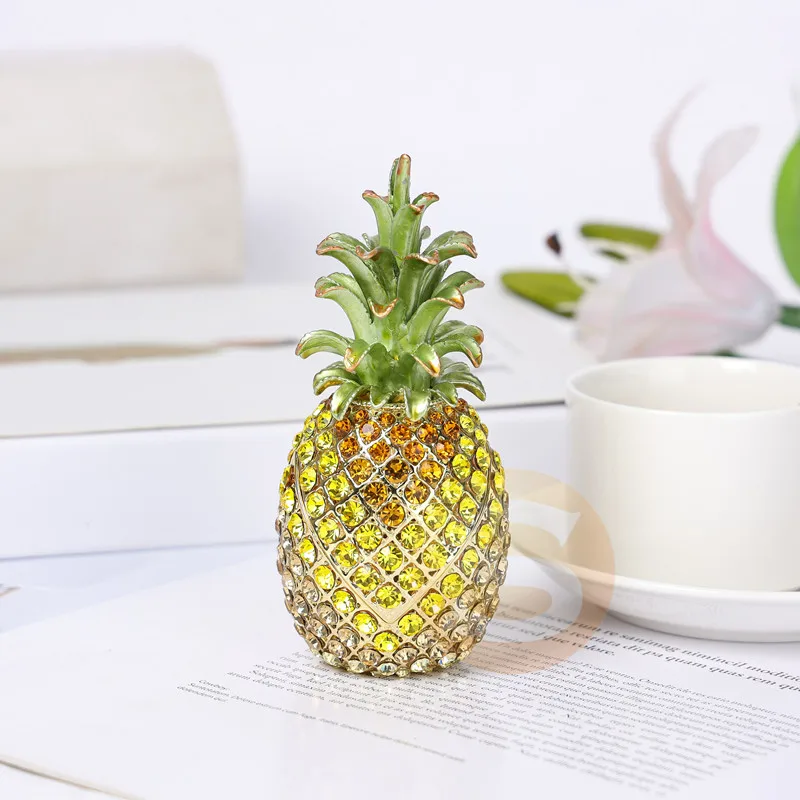 

SHINNYGIFTS Full Crytals Shiny Pineapple Shape Trinket Box Wedding Favor Gift Box