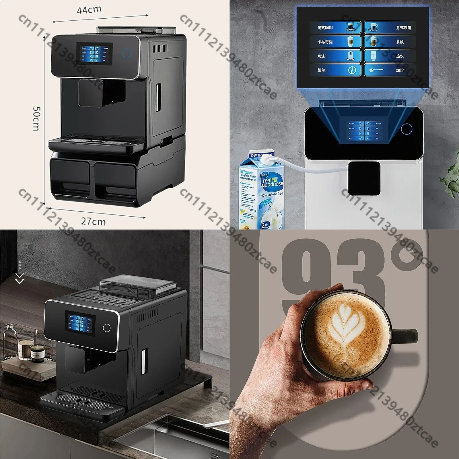 Fully Automatic Coffee Machine with Touch Screen, Espresso & Americano Maker for Home & Commercial Use
