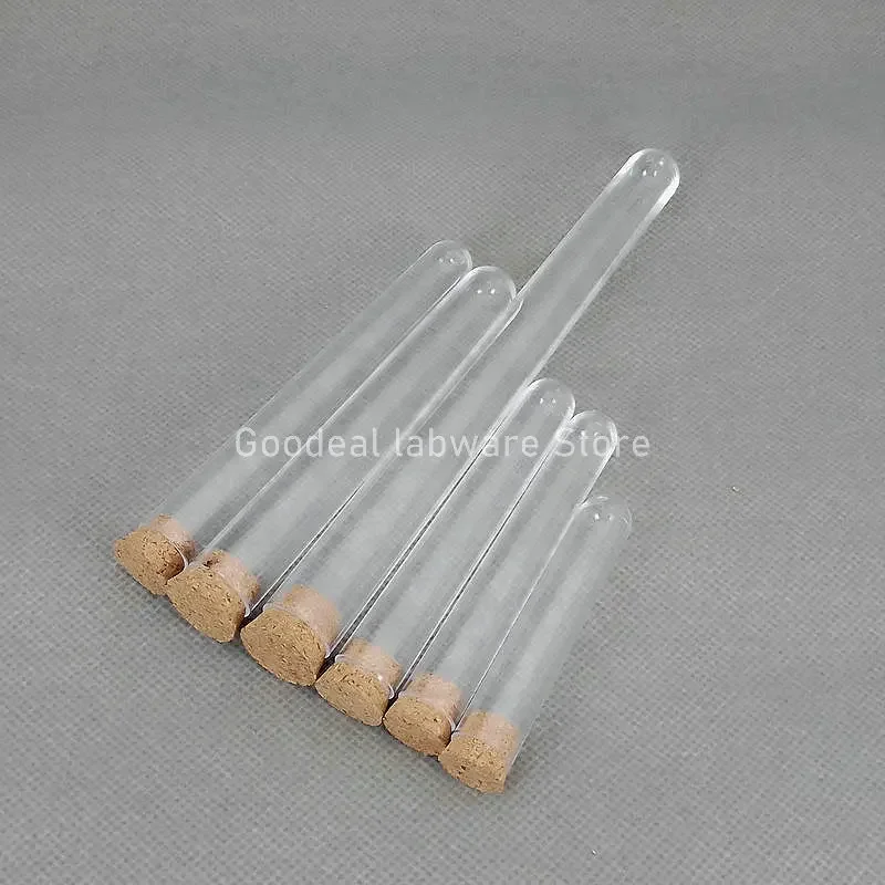 Imagem -04 - Clear Round Bottom Plastic Test Tubes com Cortiça Candy Bottle Bath Sal Vial Party Wedding Gift 50 Pcs 100 Pcs