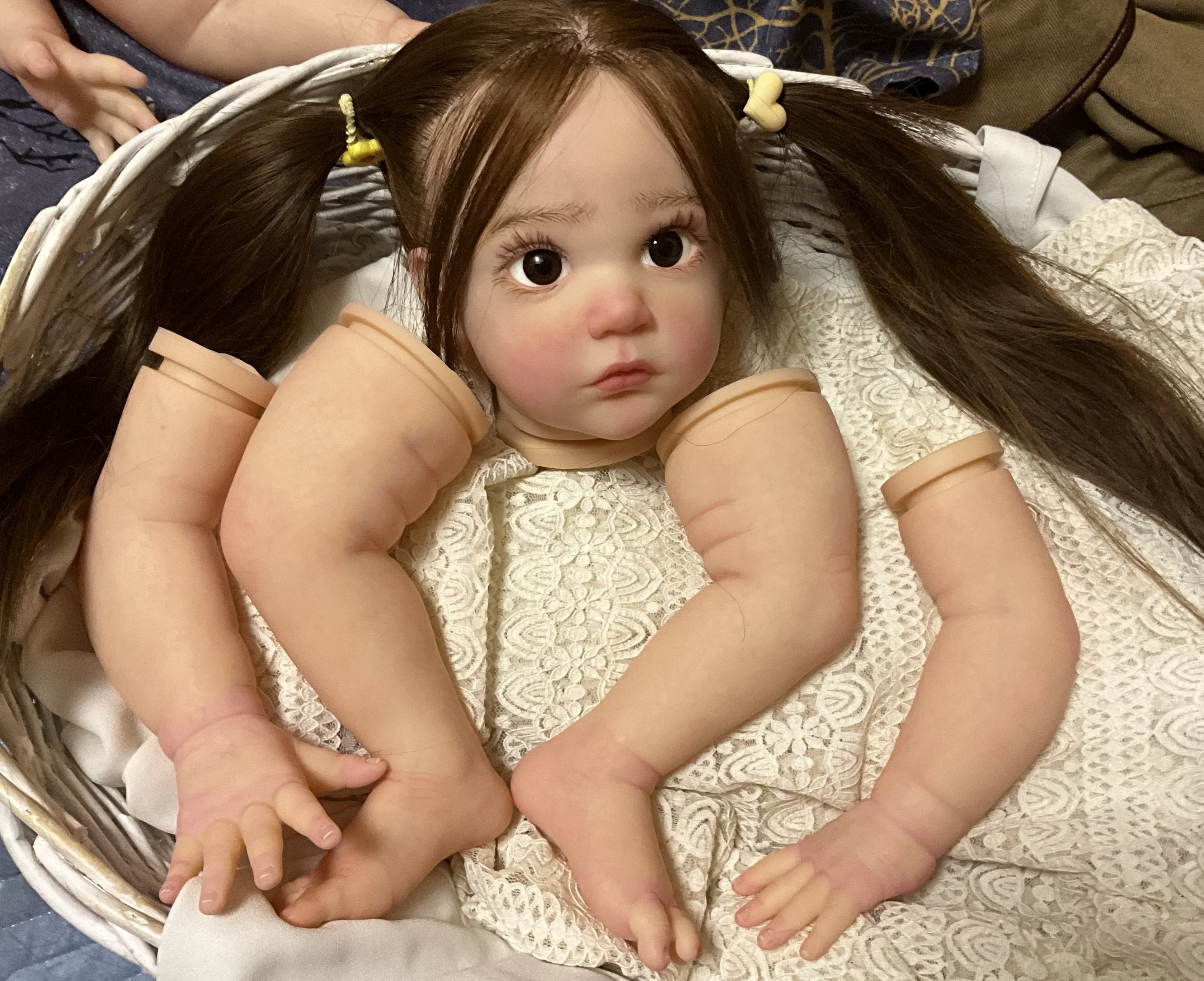 

DLS 24 дюйма Reborn Baby Mattia с ручными волосами для девочек, окрашенный комплект, часть «сделай сам», реальные фотографии