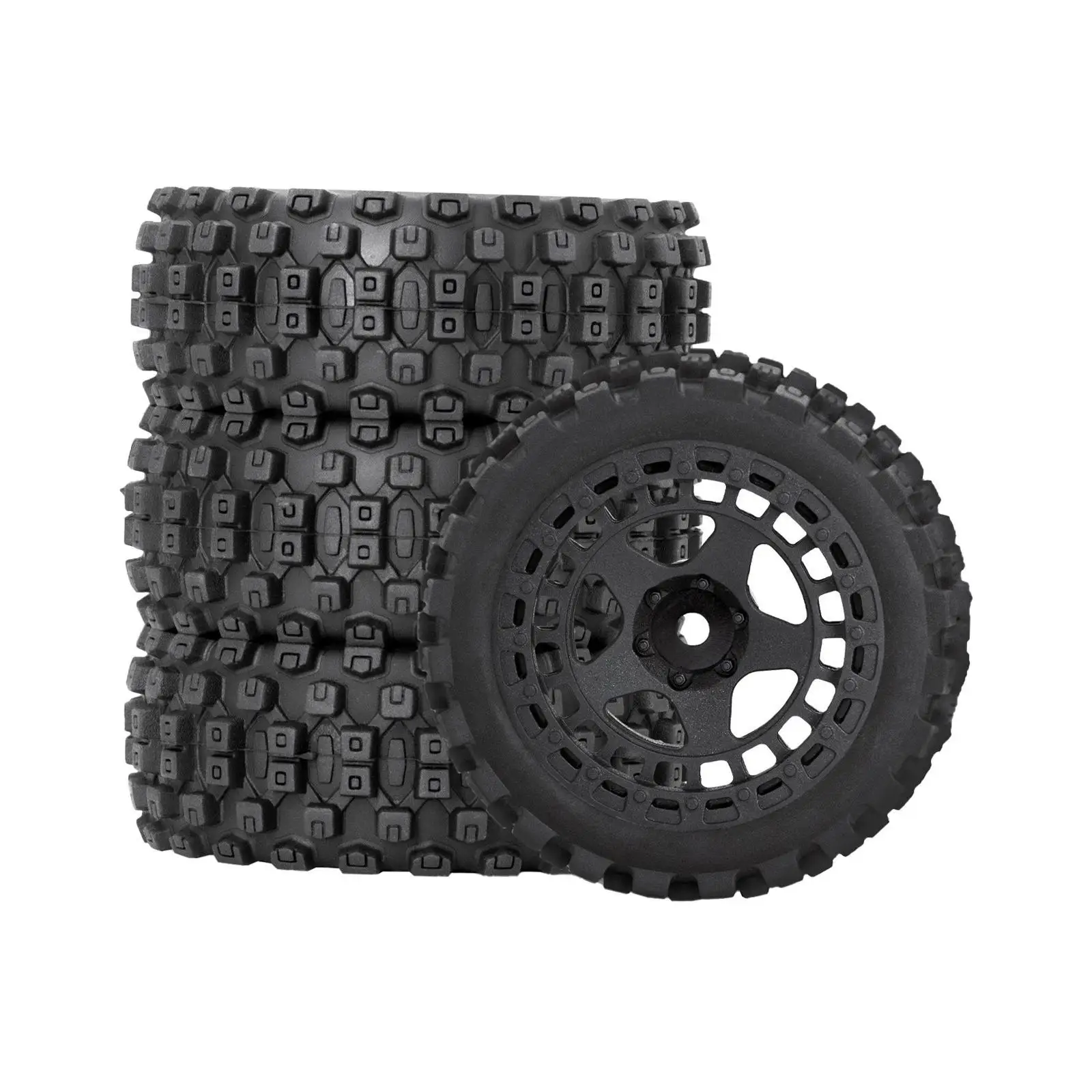 4Pcs RC Car Rubber Tires Good Grip 69mm Diameter Upgrade Wheel Tires Set Rally Tyres for 1/18 Trucks Vehicles RC Car Accessories