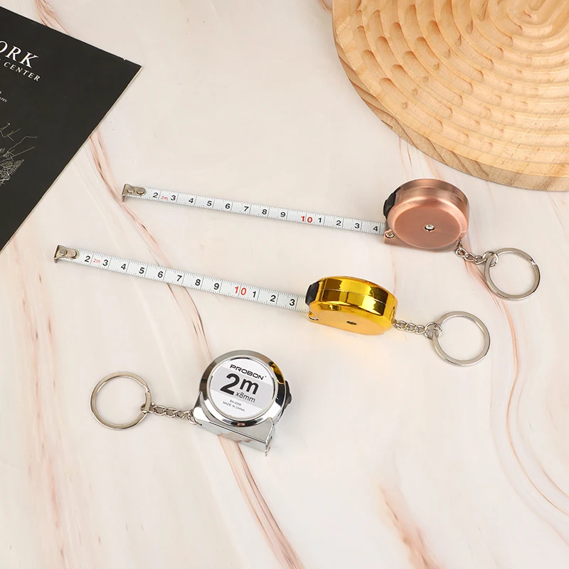 Durable Mini Small Portable Tape Measure Portable Key Chain 2 M Ruler Household Steel Tape Measure
