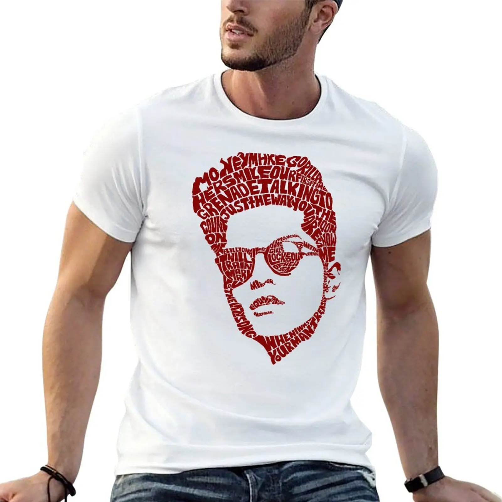 Red Typography T-Shirt cotton tshirt 100% man t shirt cotton high quality cotton t shirts high quality T-shirt