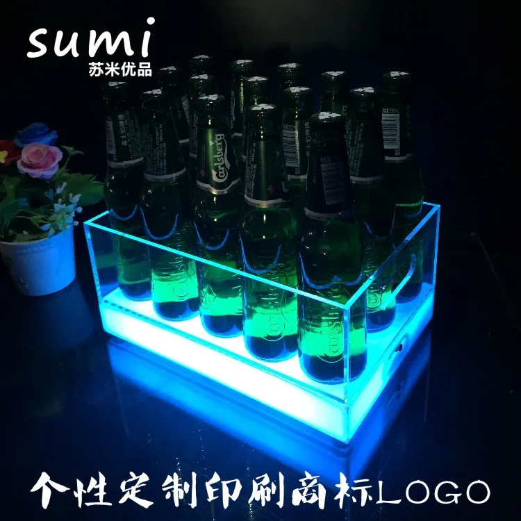 

Ice bucket LED charging luminous large champagne bucket colorful acrylic bar KTV creative 12-pack beer bucket