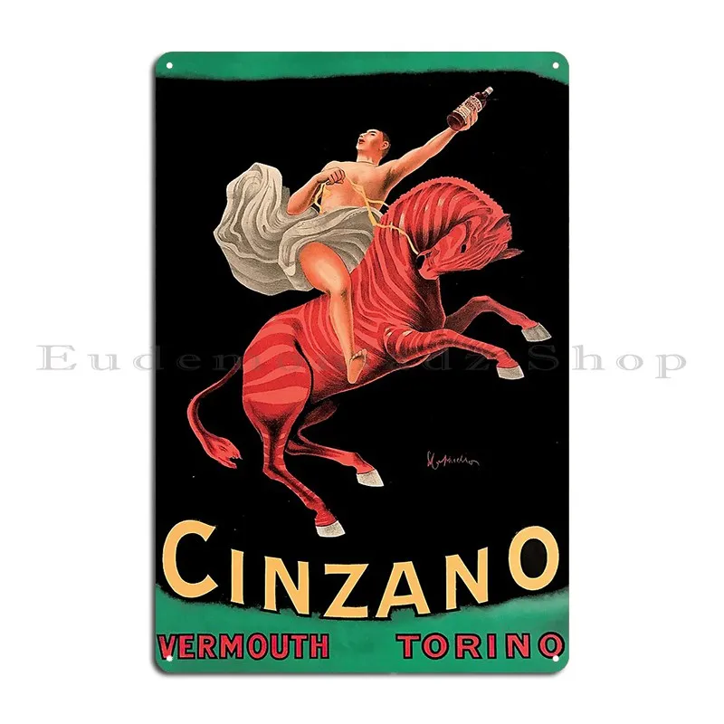 Cinzano Vermouth Torino Vintage Illustration Salukeart Metal Plaque Poster Plaques Create Wall Decor Design Tin Sign Poster