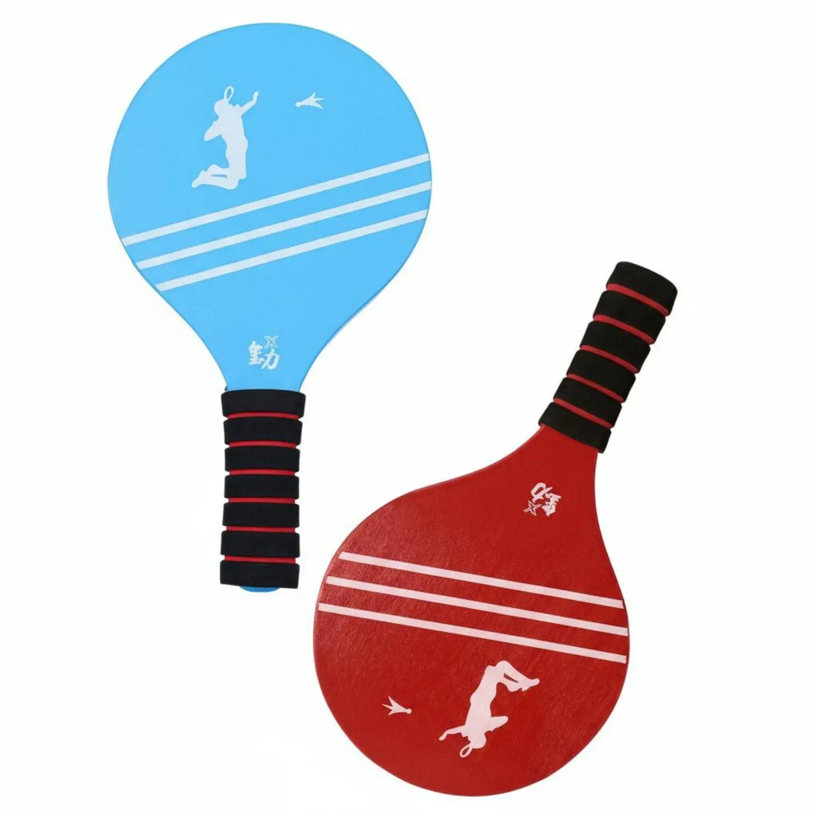 Durable Wooden Badminton Racket Paddle Set for Outdoor Play with Comfortable EVA Handle and Large Face