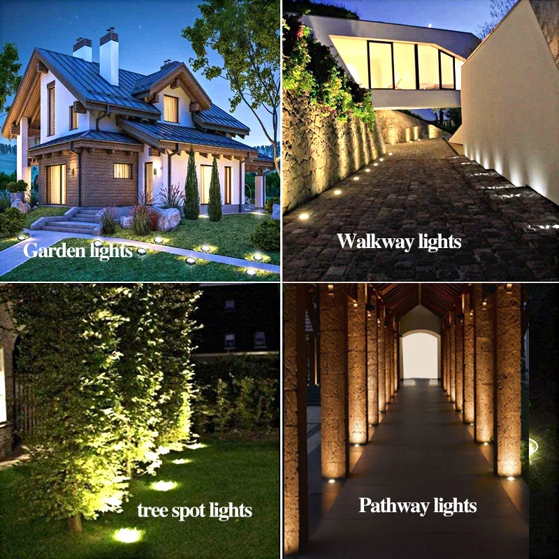 Garden path recessed ground light IP67 waterproof LED light 1W 3W 5W DC12V DC24V landscape lighting stone wall flower bed courty