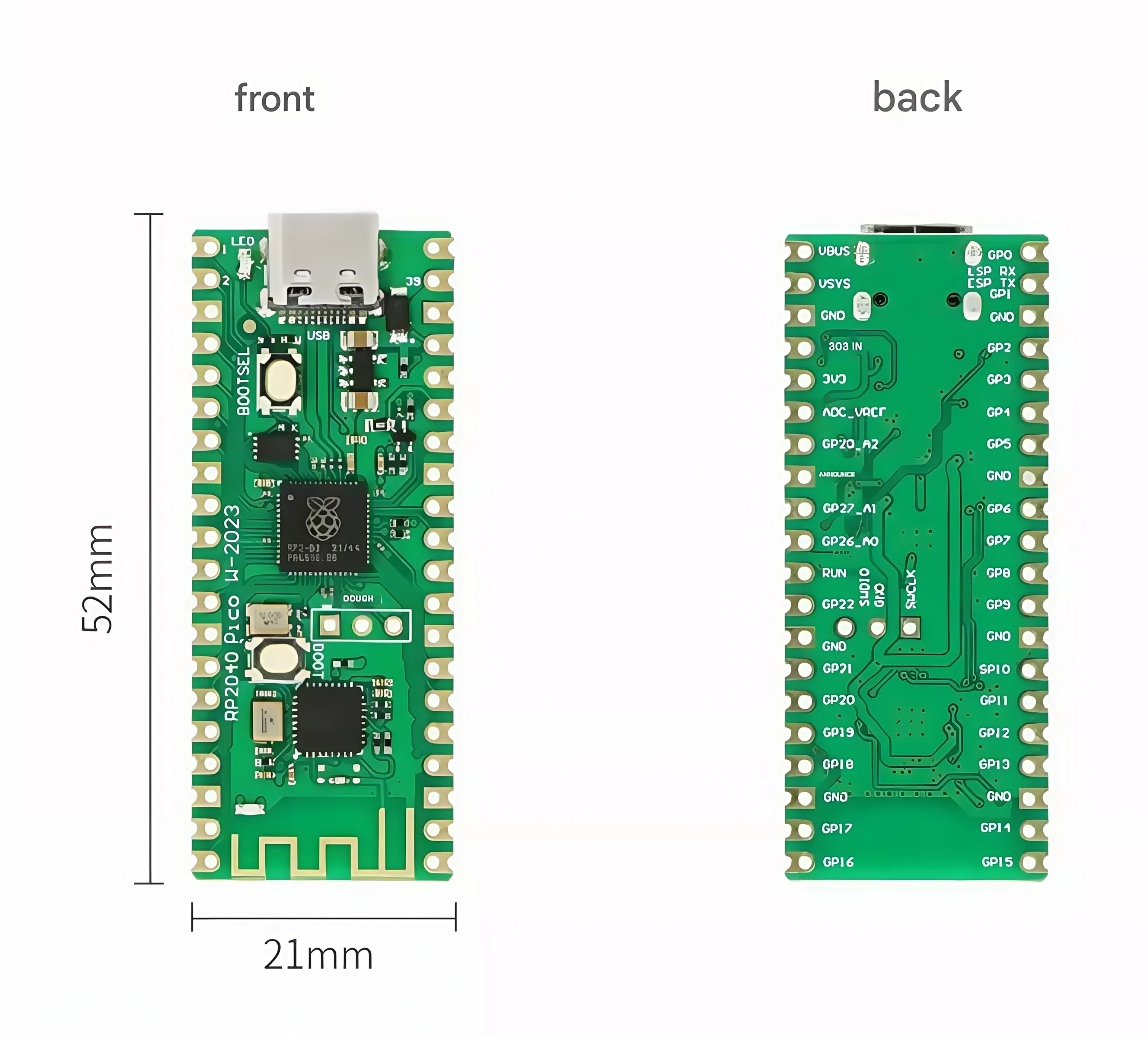 RP2040 Pico/pico 2/pico 2w لوحة تطوير Raspberry Pi ثنائي النواة برمجة مايكرو بيثون
