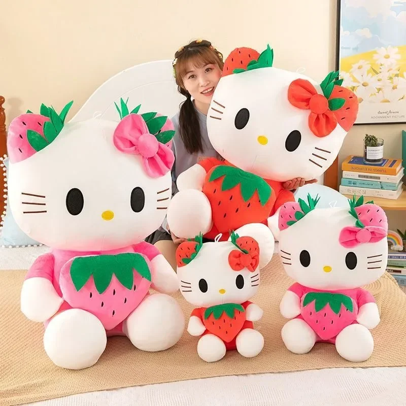 25cm Hello Kitty juguetes de peluche Sanrio lindo película KT gato muñecas suave relleno Hello Kitty regalos de cumpleaños para niños juguetes de animales