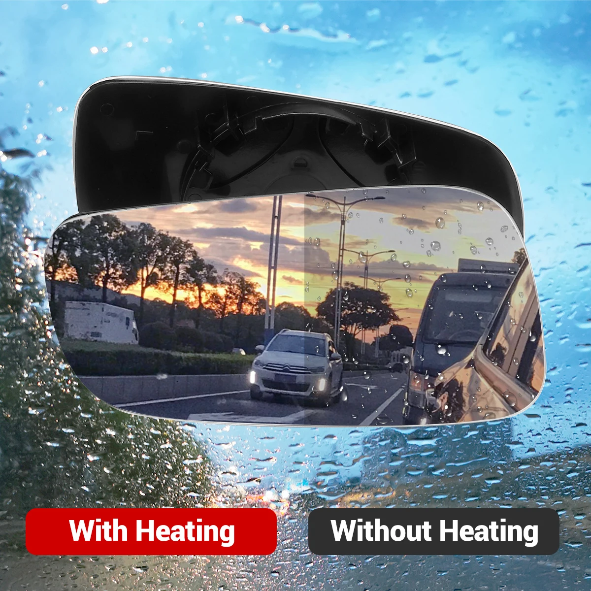 Car Side Heated Rearview Mirror Glass Left & Right White & Blue For VW Golf 4 JETTA MK4 Passat B5 Bora 1J1857521 1J1857522