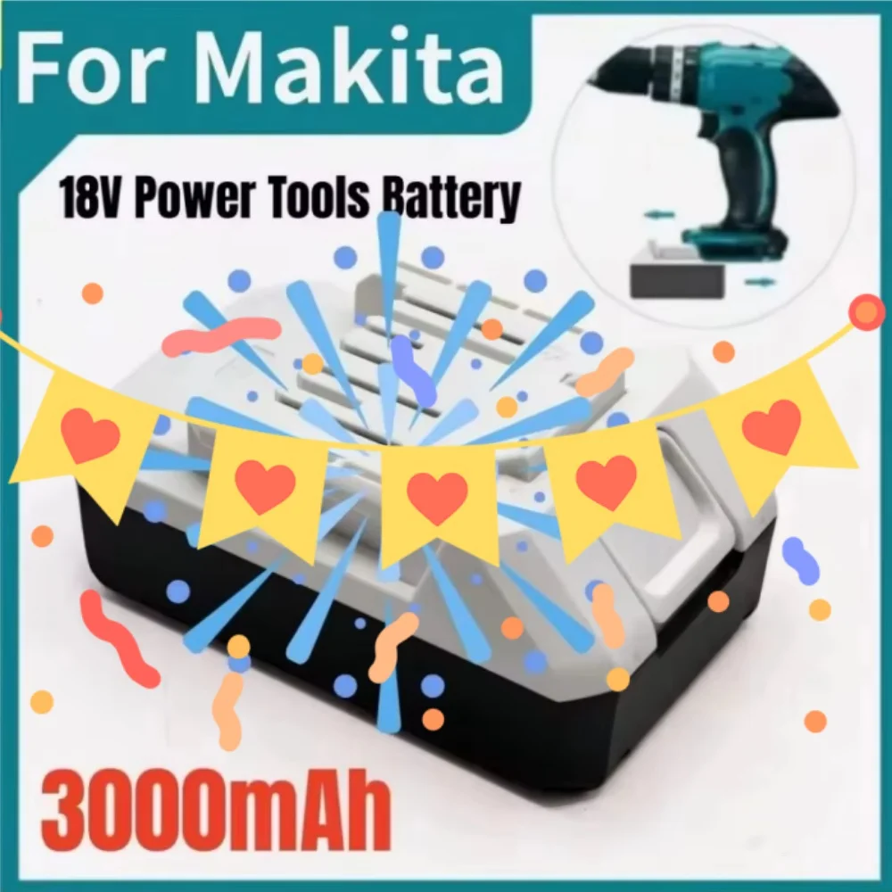 

For Makita 18V 3000mAh Li-Ion Battery Compatible with BL1811G BL1815G BL1813G BL1820G High Capacity Power Tool Accessory Repl