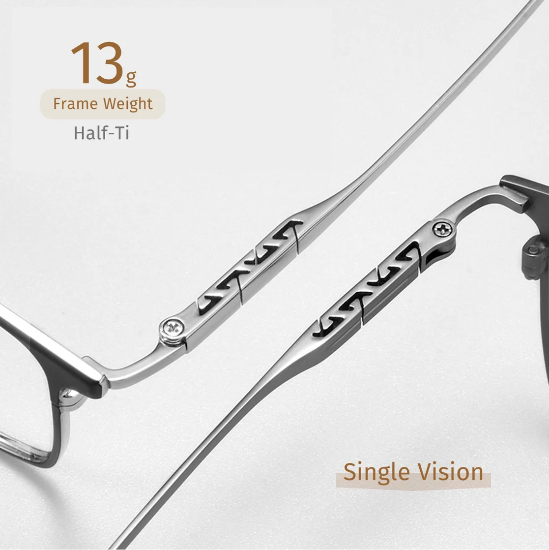 

2025 New Ultra-Light Titanium Business Eyewear, Square Frame Prescription Glasses for Myopia , Anti Blue Light Optical Lenses