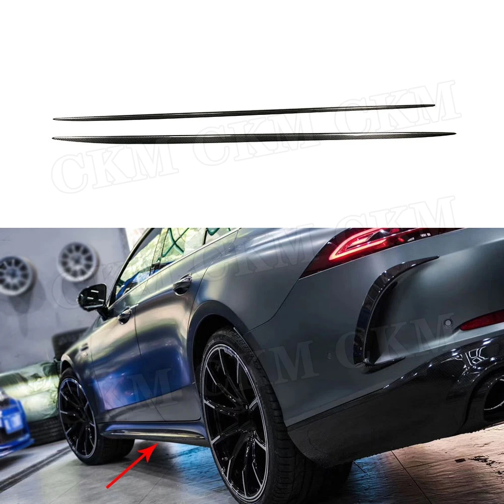 

Dry Carbon Fiber Side Skirts Aprons For Mercedes Benz AMG GT50 GT53 GT43 2019-2023 FRP B Style Door Bumper Trunk Trim Covers