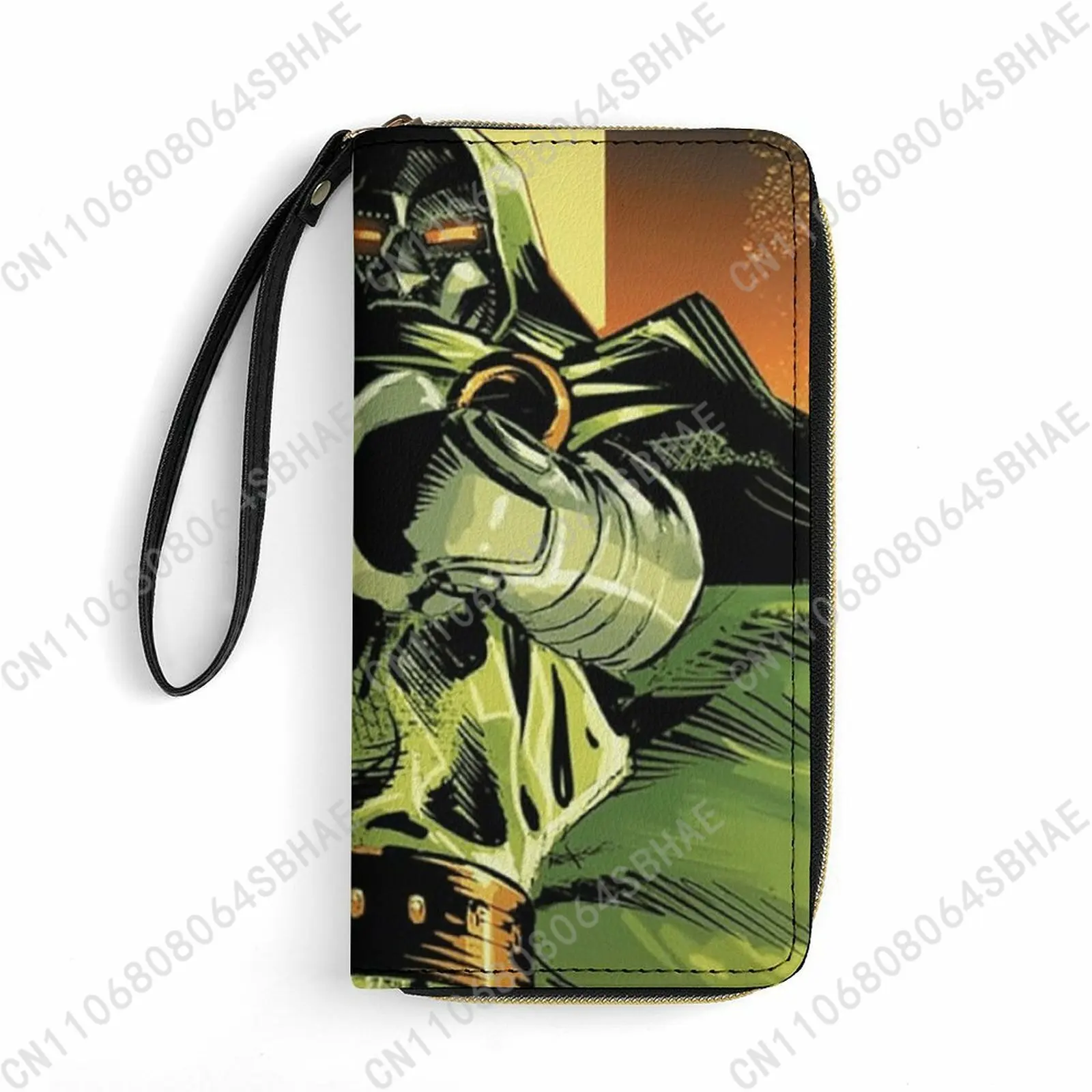 

Marvel Doctor Doom Custom PU Leather Wallet Rope Handle Small Portable Card Holder Men Women Purse Gift Friend Parents Cosplay