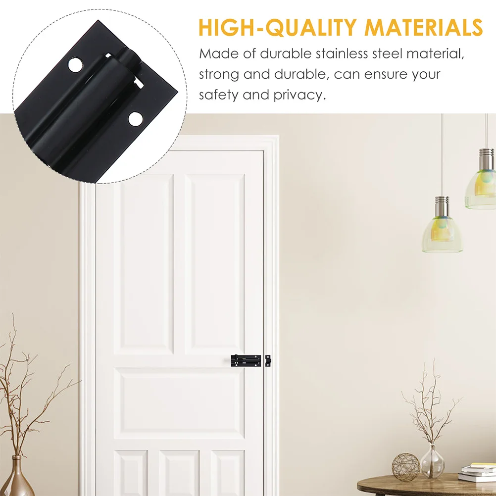 

2Sets Stainless Steel Latches Locks Durable Easy Install Extra Security Bathroom Bedroom Cabinets Interior Doors