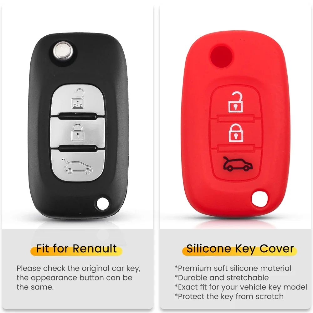 KEYYOU For Renault Megane 3 Fluence Clio For LADA Priora Sedan sport Granta Vesta Silicone Car Key Case Fob 3 Buttons Cover