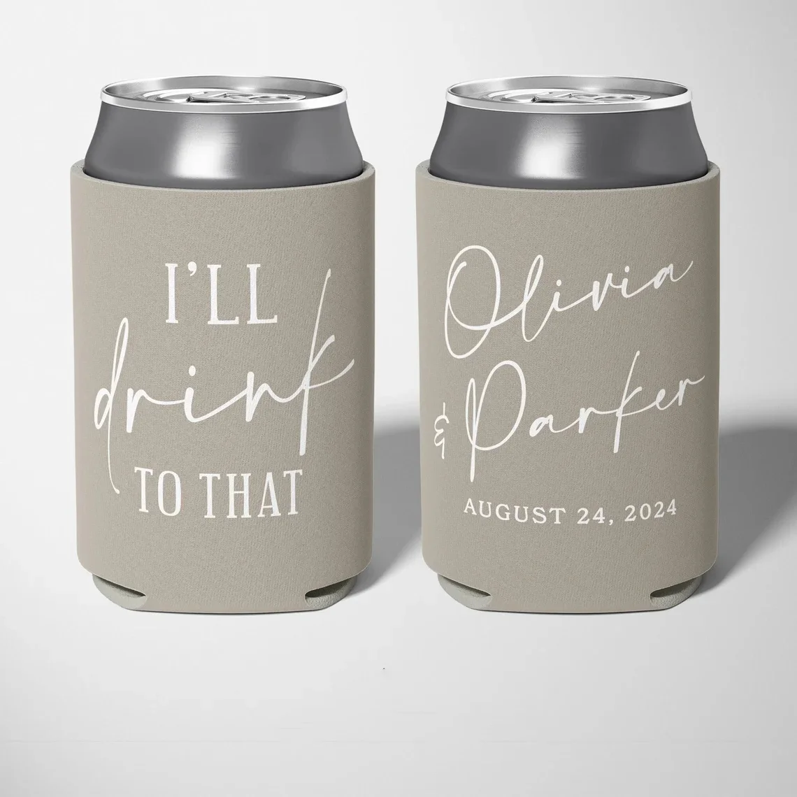 

I'll Drink To That - Custom Wedding Can Coolers, Wedding Favors, Beverage Insulators, Beer Holder, Beer Cooler