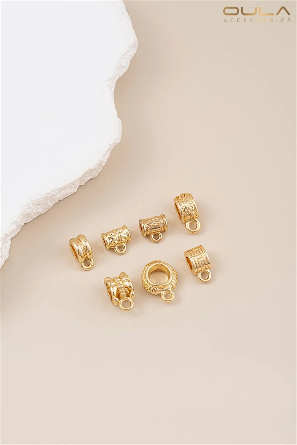 14K Gold-plated Bracelet Bead Spacer Bucket Bead Hanging Ring Pendant Buckle Diy Handcrafted Bracelet Necklace Jewelry Accessory
