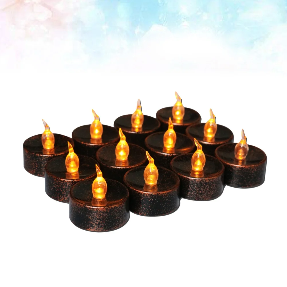 

6Pcs Electronic Light LED Tealight Lamp for Halloween Party Decor Flameless Safe Lights Home Wedding Garden
