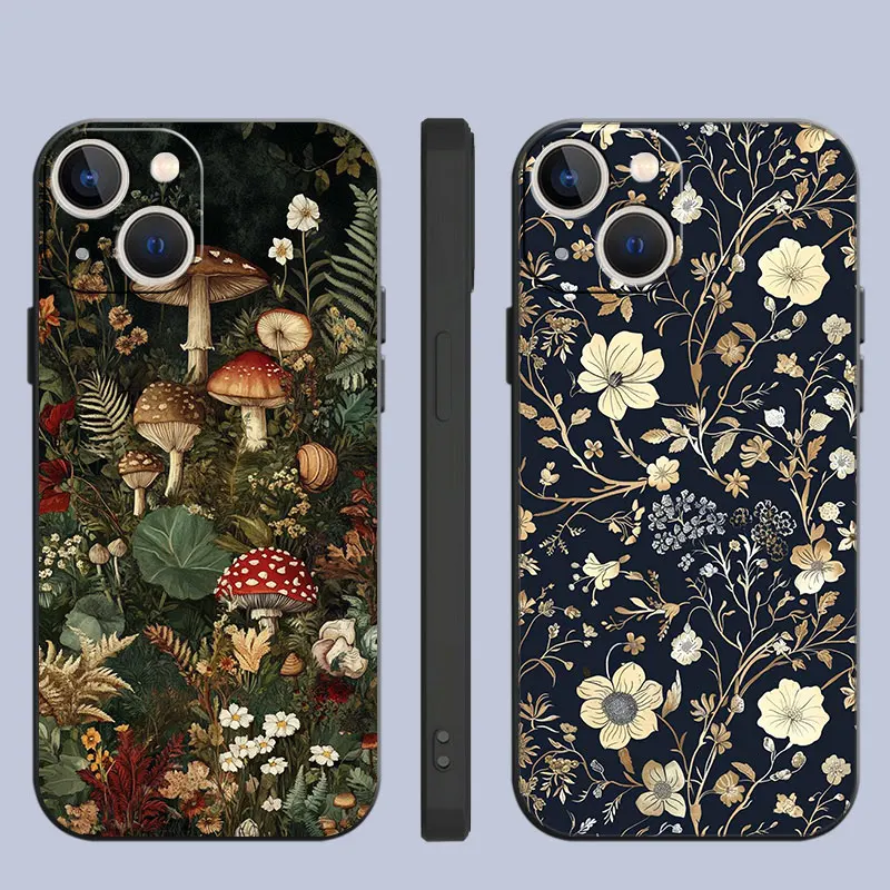 เคสโทรศัพท์สําหรับiPhone 16 Plus 14 15 Pro Max XR 12 8 13 Mini X XS 11ProMax 12Pro 7 Soft Shellดอกไม้ที่สวยงาม