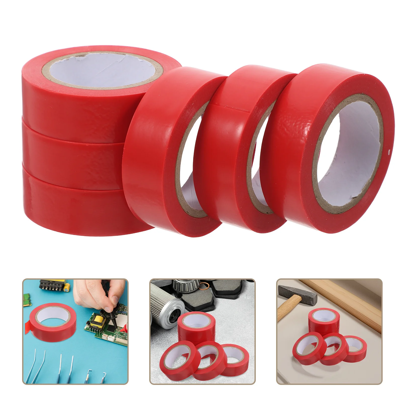 

6 Rolls Pvc Electrical Insulation Tape Flame Retardant High Temp Resistance Strong Adhesion For Automotive Wire Harness Repair