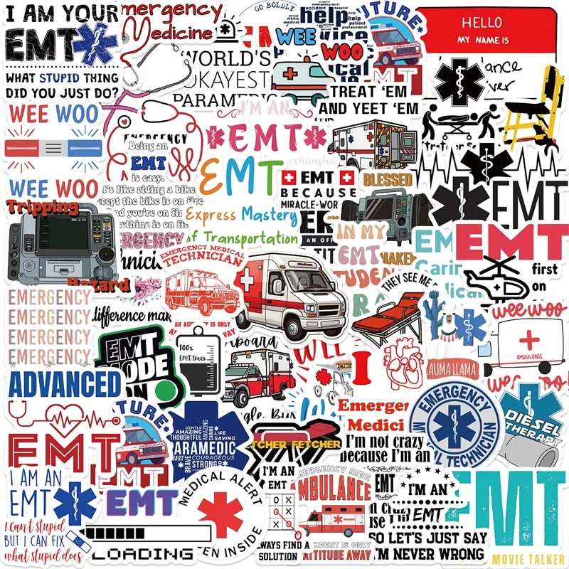 

10/30/50PCS Emergency Medical Care PVC Sticker Aesthetic DIY Decoration Scrapbooking Supplies Hand Accounting for Kids