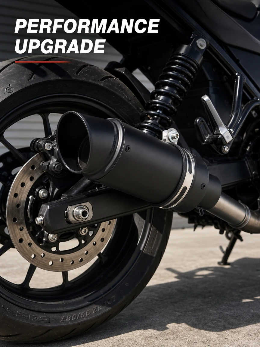 60mm Slant Outlet Straight through Motorcycle Exhaust Pipe Racing Cannon Tail Pipe for Yamaha Kawasaki Horizon Large Displacemen