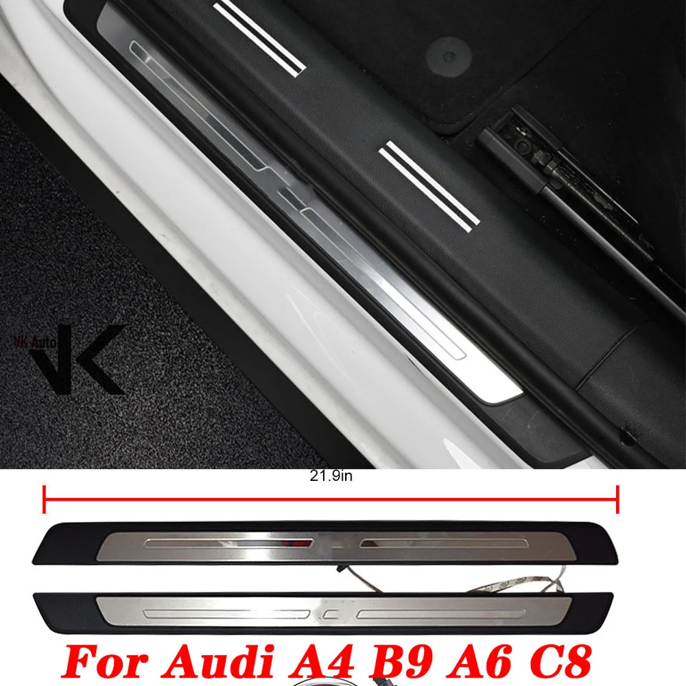 LCD welcome pedal with light side pedal light pedal car door pedal For Audi A4 B9 A5 B9 S4 S5