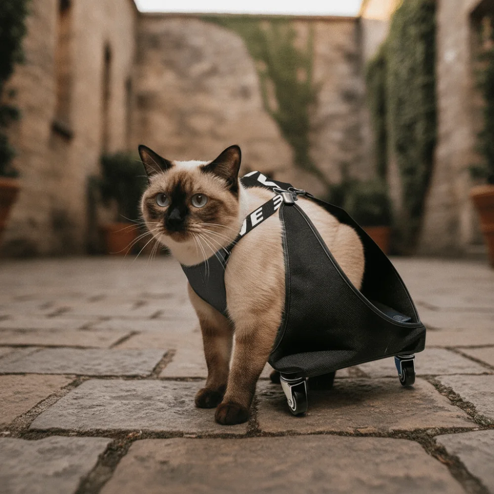 Adjustable Pet Towing Bag Pulley Car Breathable Protective Dog Drag Bag Professional Pet Assisted Walking Vehicle