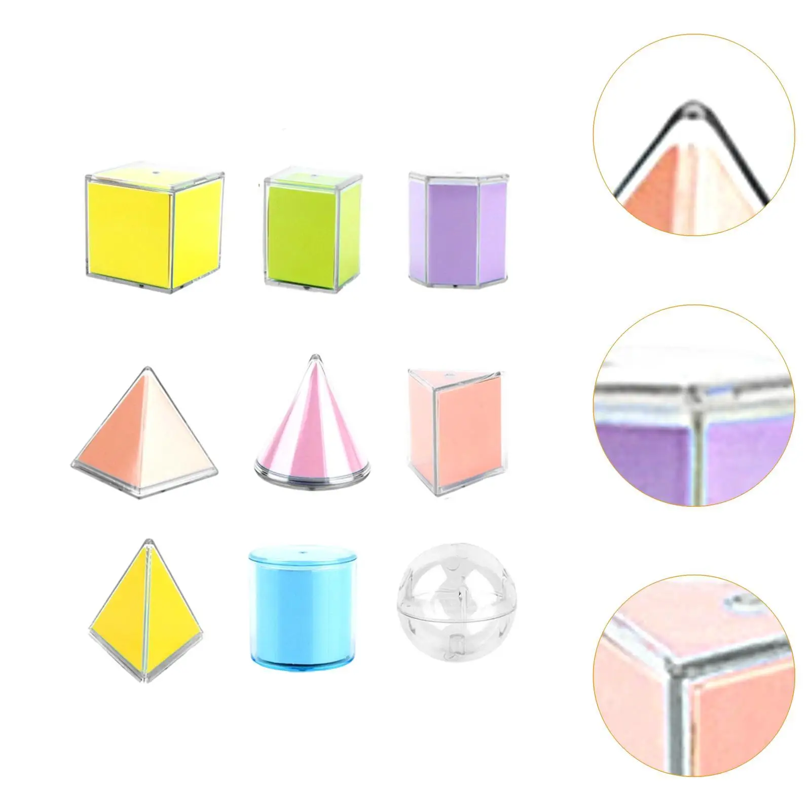 教室の子供向けの折りたたみ幾何学的形状 3D 幾何学的立体 9 個