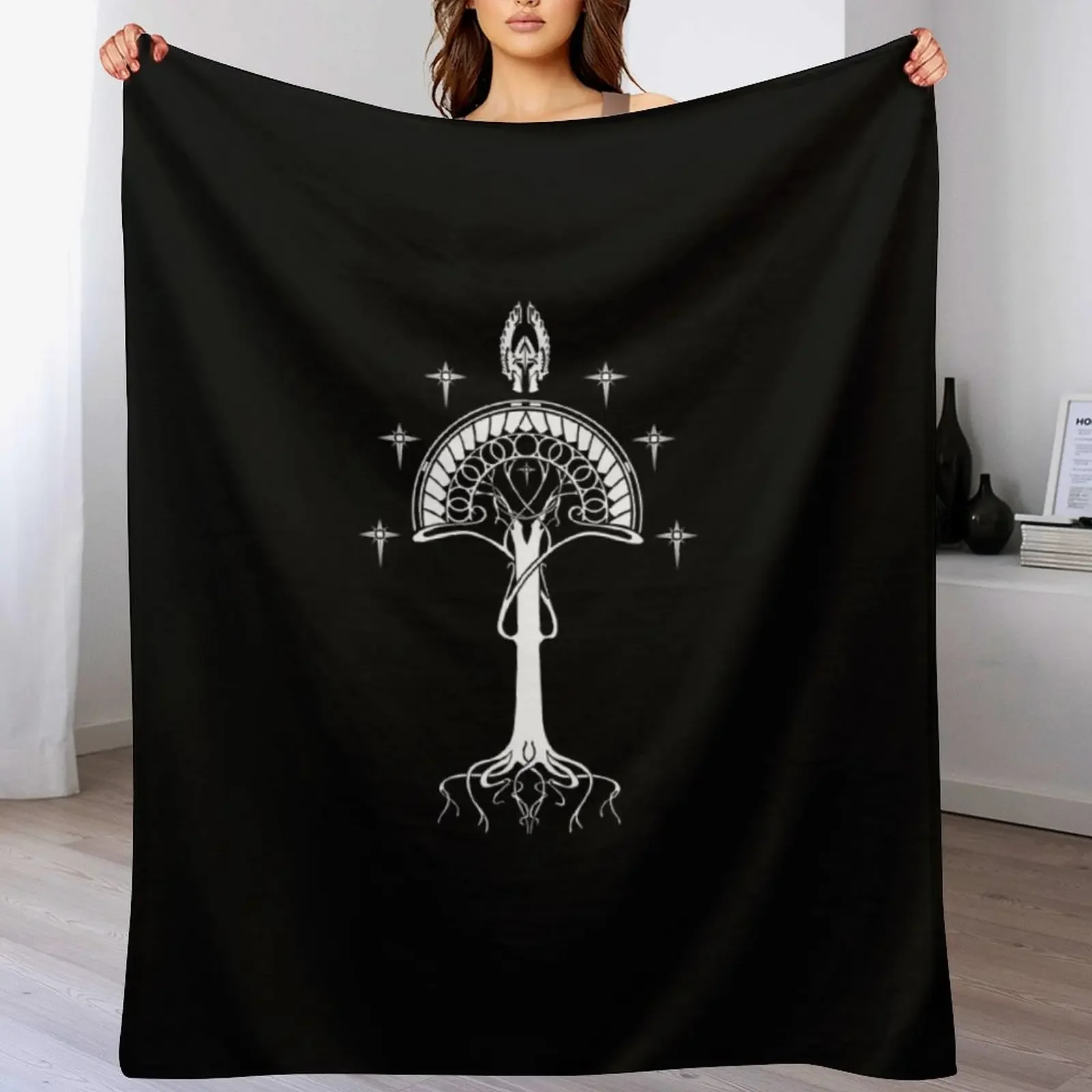 Sigil of the United Kingdom of Arnor and Gondor (Gondorian black variant) Throw Blanket Luxury Designer For Sofa Thin Blankets