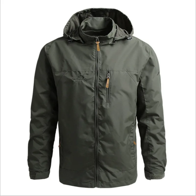 

Autumn and Winter Windbreaker Men Leisure Jackets Waterproof Outdoor Hooded Coat Military European Field Climbing Thin Outwear