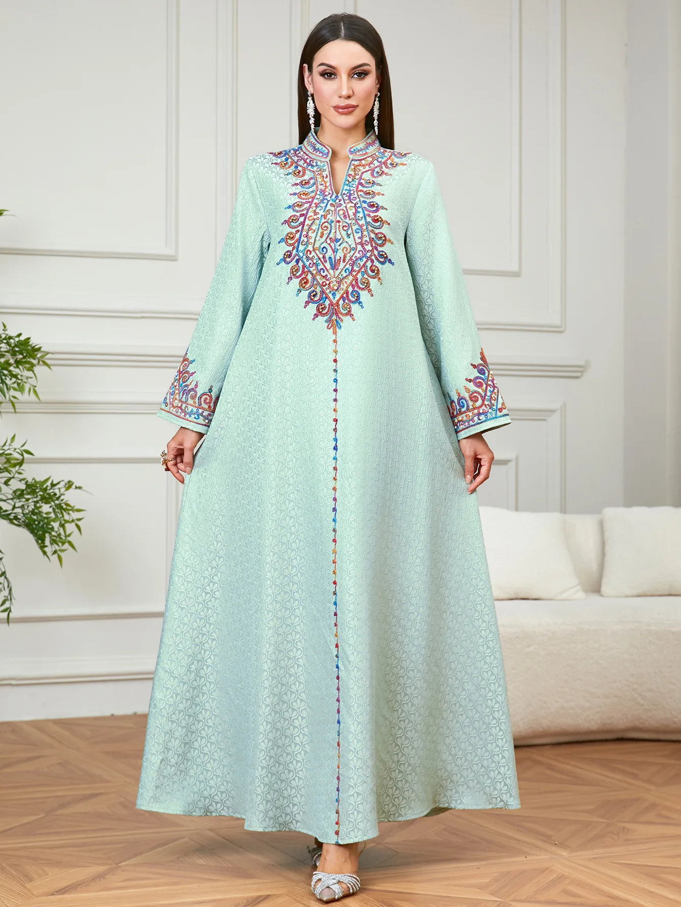 Embroidery Kebaya - Morocco Abaya Ladies Ethnic Turkish Style