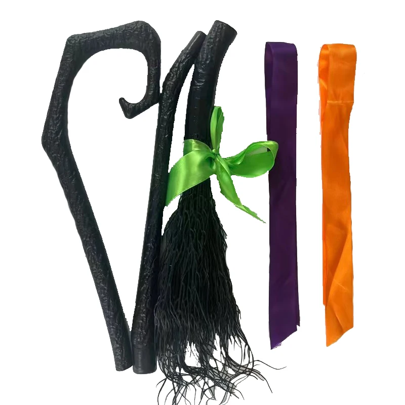 دعائم الهالوين، مكانس الساحرة، إكسسوارات أزياء الهالوين، دعائم لعب الأدوار الساحرة، تستخدم لمستلزمات حفلات الهالوين #6