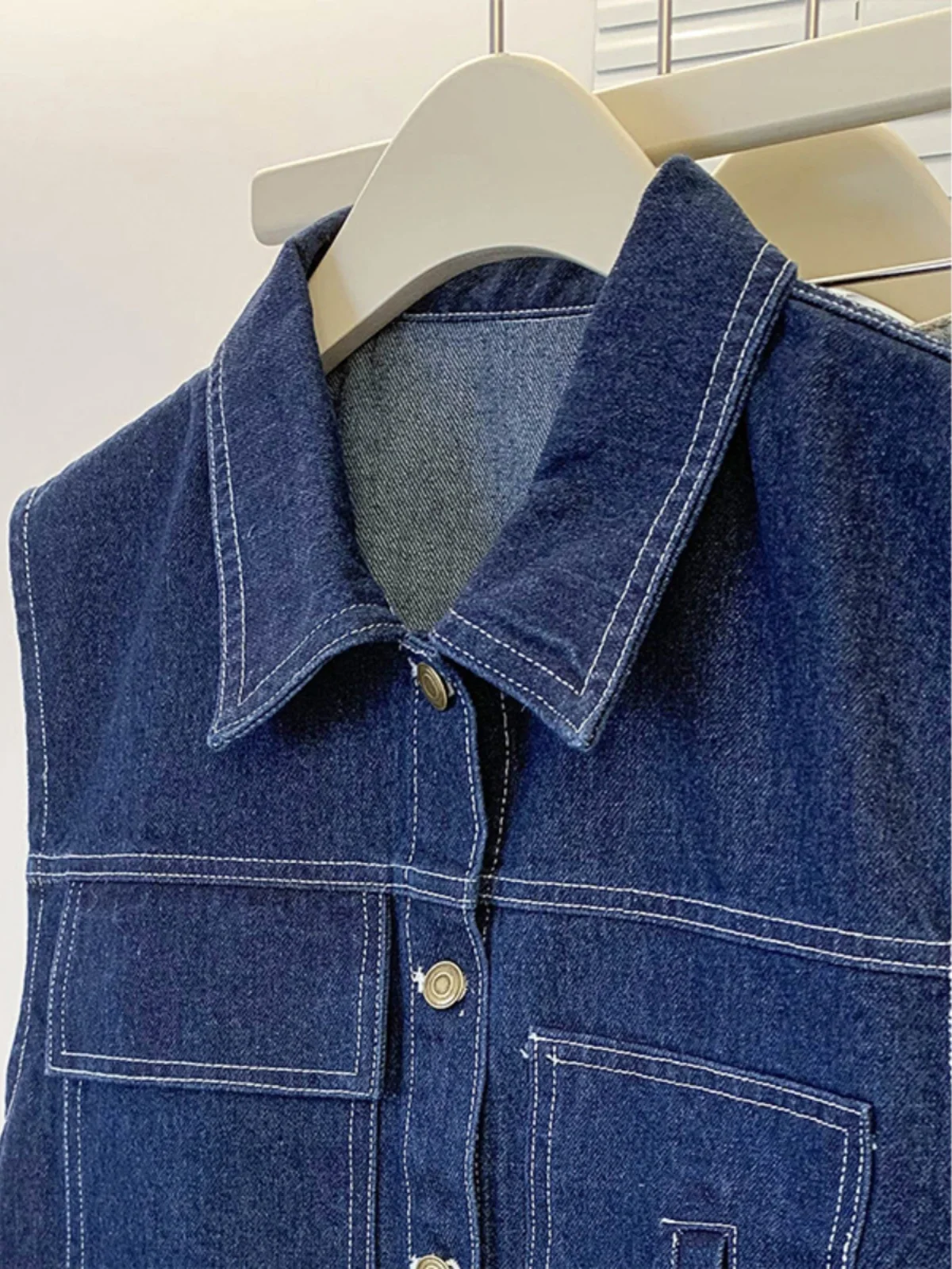 الرجعية هونغ كونغ Sle Faionable الدنيم سترة المرأة الخريف الشتاء جديد Sle طوق Svel ملابس خارجية طوق