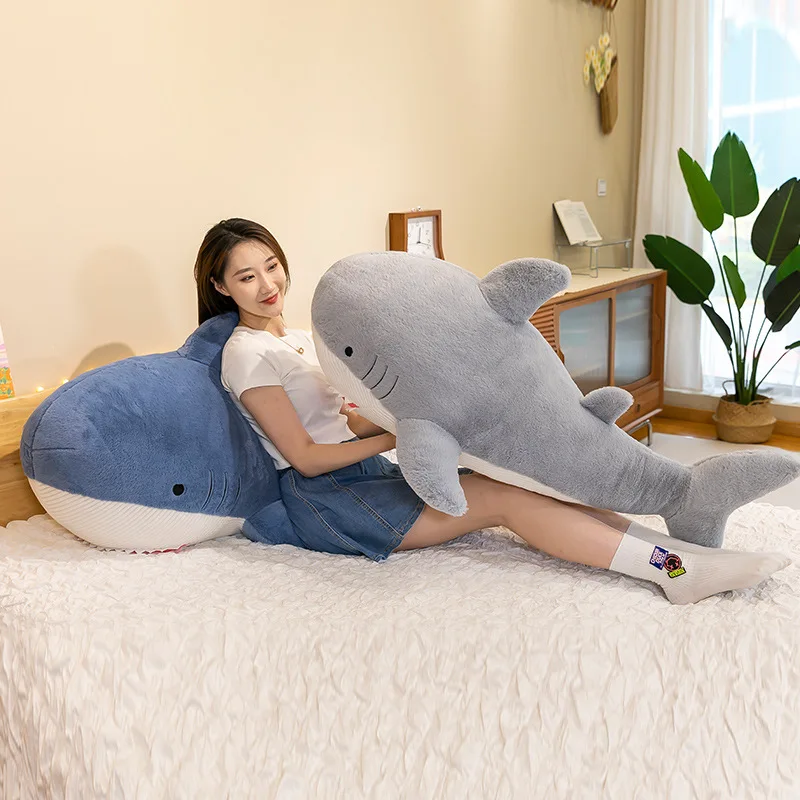 120CM Big Soft Simulation Cute Shark Plush Toys Kawaii Stuffed Kids Children Boys Girls Lovely Animal Pillow for Birthday Gifts