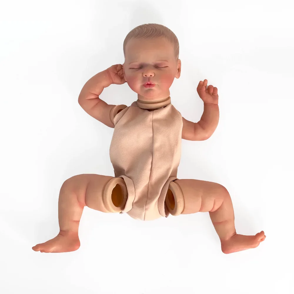 NPK 20'' Already Painted Kits Valentina Reborn Baby Doll with Cloth Body 3D Painted Skin Many Details Veins Bebe Reborn Kits