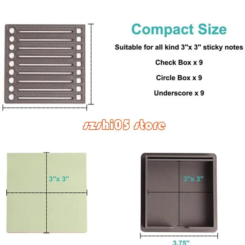 781E Sticky Note Dispenser Sticky Note Holder met stencilbuilethouder voor school