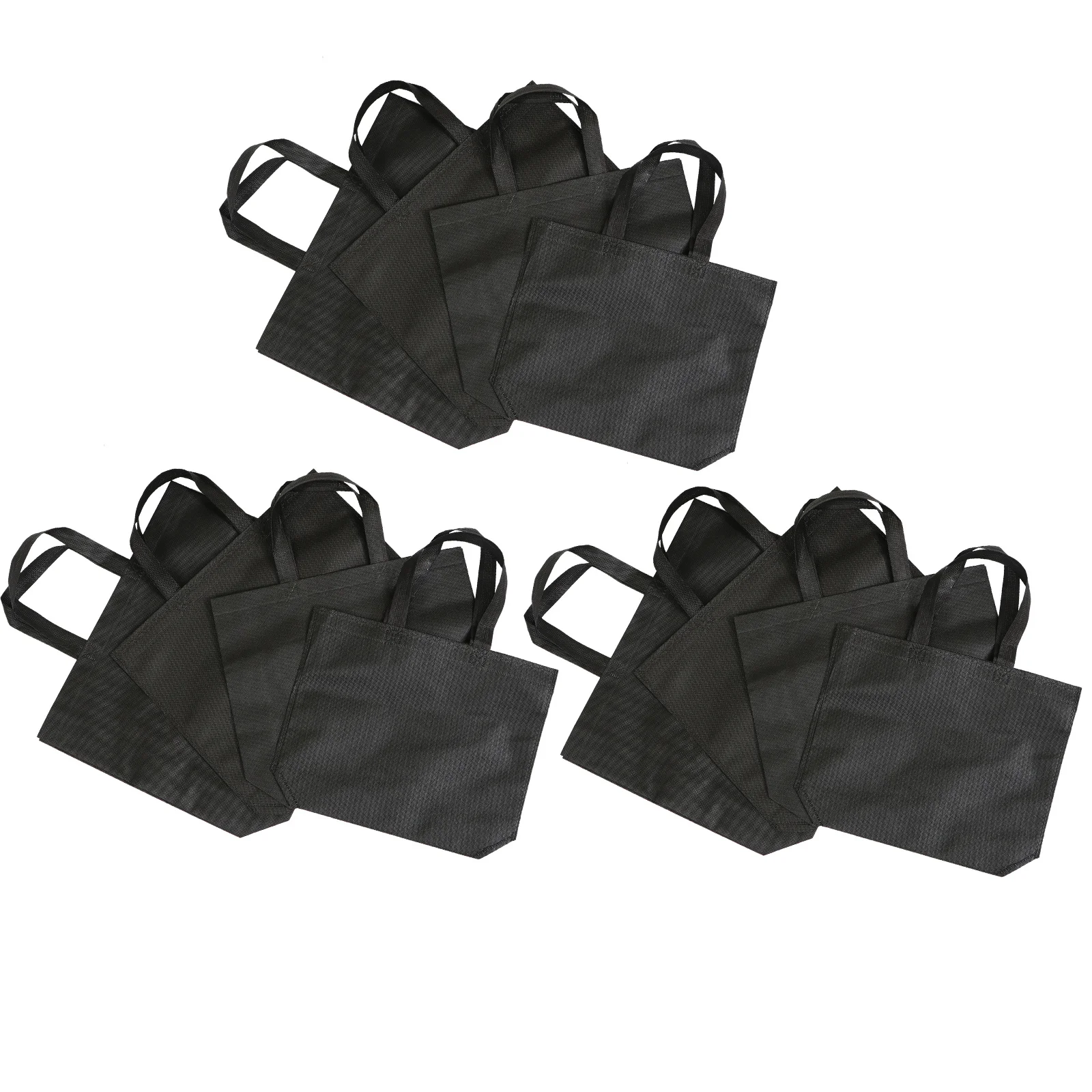 

12Pcs Handbag Non-Woven Reusable Grocery Tote Large Capacity Portable Eco-Friendly Shopping Storage Bag Takeaway Bag