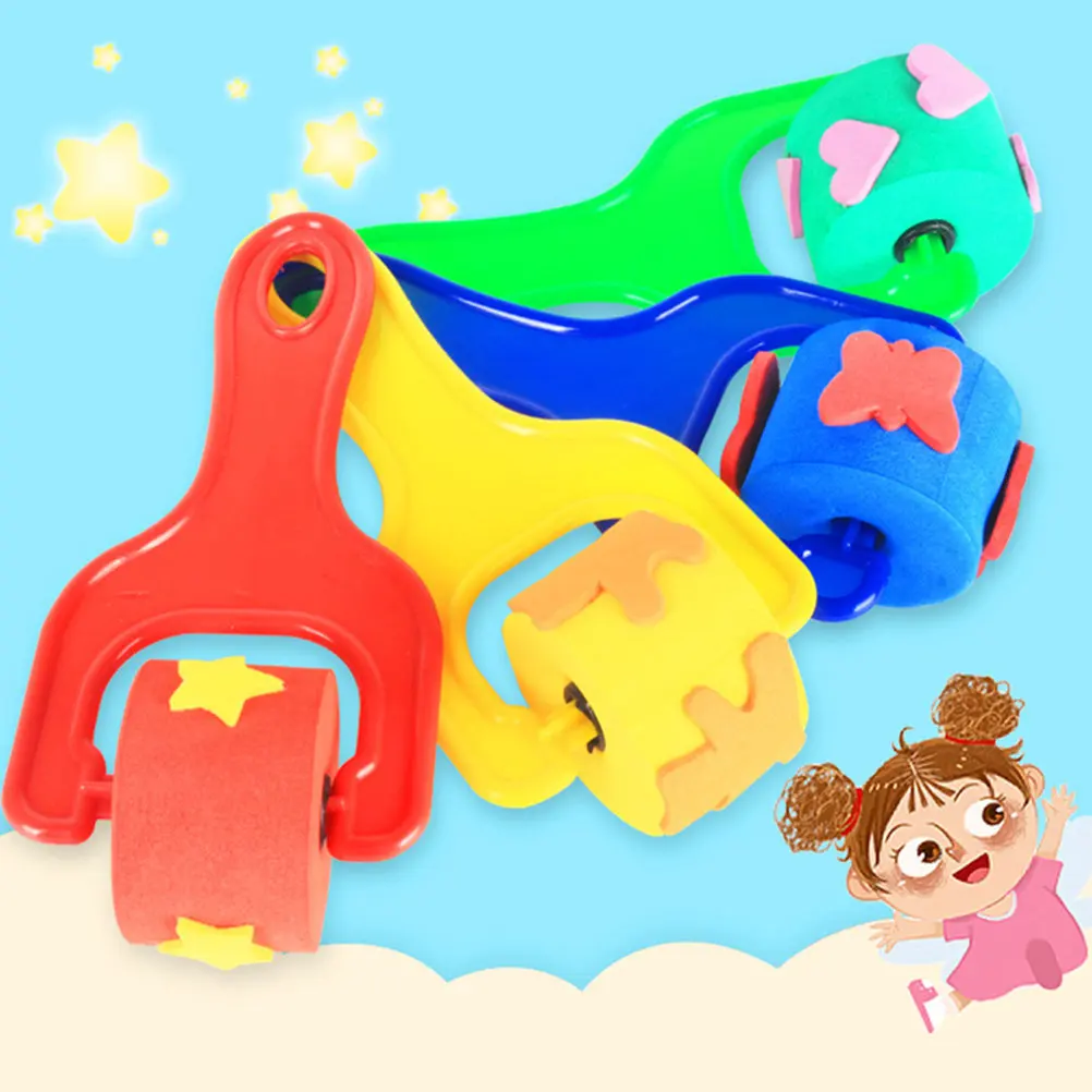 

Набор из 4 портативных штампов-роликов для рисования для детей: веселый и творческий инструмент для уроков рисования в классе и дома