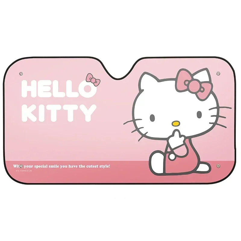 

Sanrio Hello Kitty Car Front Window Sunshade Black UV Protection Cartoon Blackout Cloth Windshield Visor Auto Curtain Sunshade