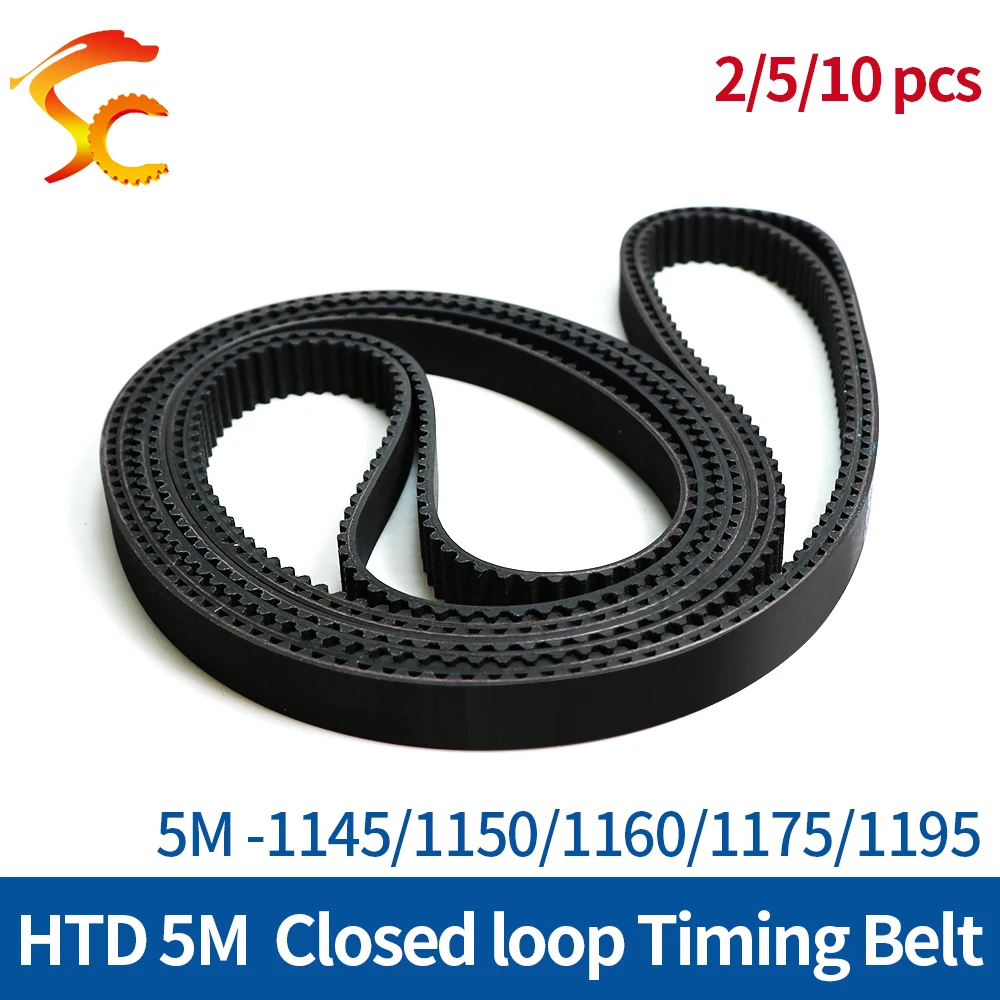 ONEFIRE Rubber Timing Belt 5M-1145/1150/1160/1175/1195 Circular Arc tooth Belts Width 10/15/20/25mm For 5M Alloy Pulley