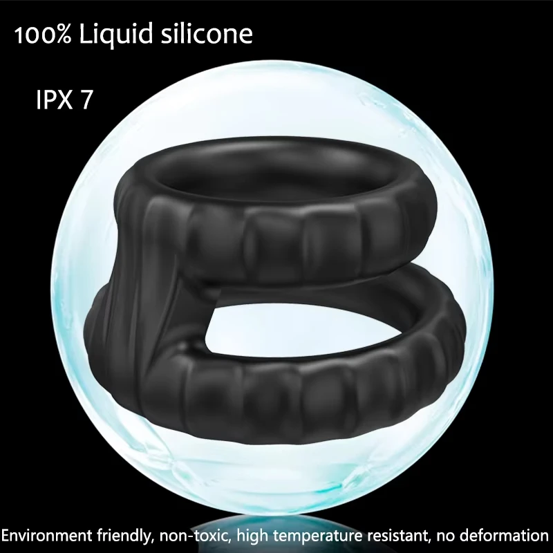Semen Lock Ring Penis Enlargement Cock Ring Black Liquid Silicone Lock Ring Mens Delayed Ejaculation Sex Toy For Men Adult Toy view 6