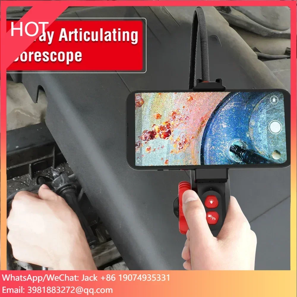 

Новая видеоинспекционная камера-эндоскоп UW18 Android/iOS 1080P с артикулирующимся объективом, 8,5 мм, 6,0 мм, мягкий кабель, двойная камера